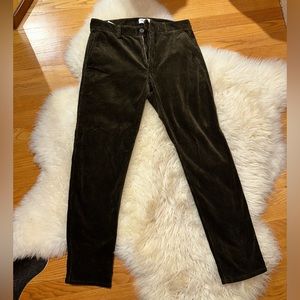 NN07 No Nationality Karl Tapered Cotton-Blend Green Corduroy Trousers